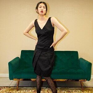 René Lezard Flower Tank Dress with Wrapped Belt